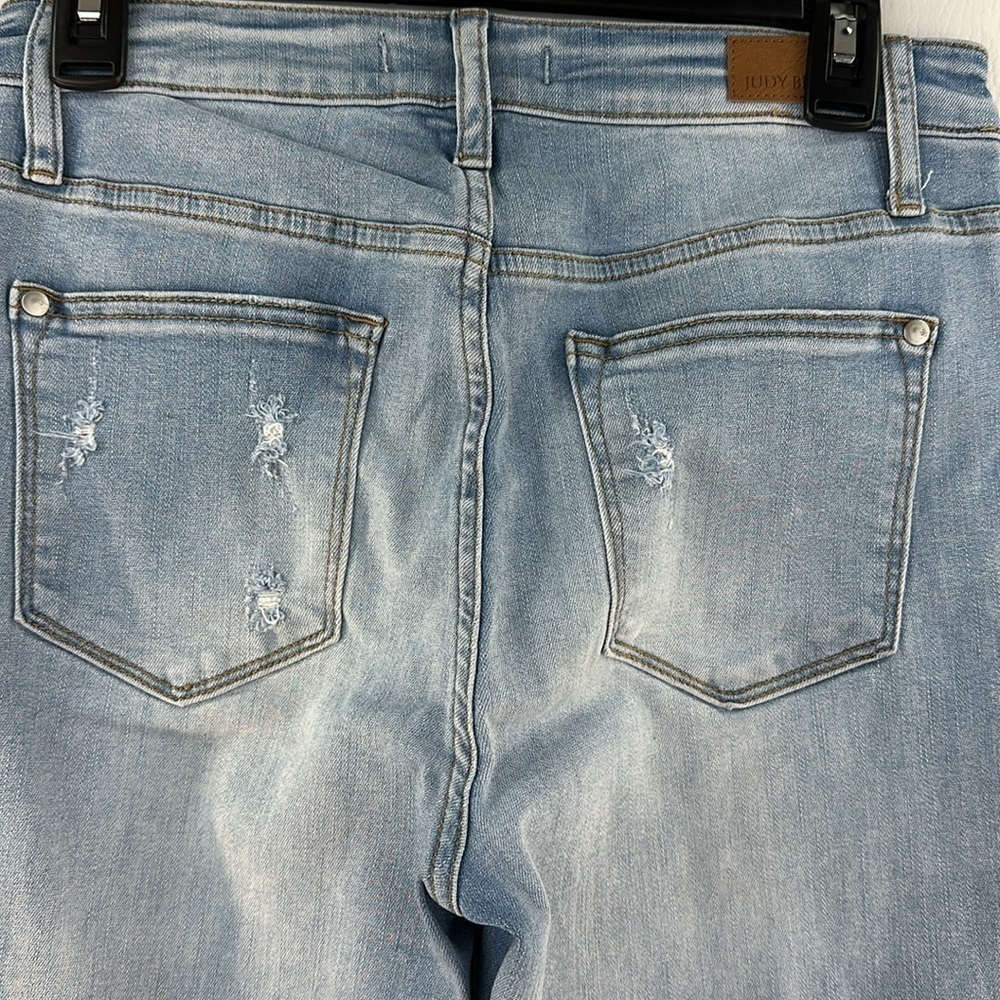 Judy Blue Distressed Raw Hem Boot Cut Jeans - Picture 7 of 11